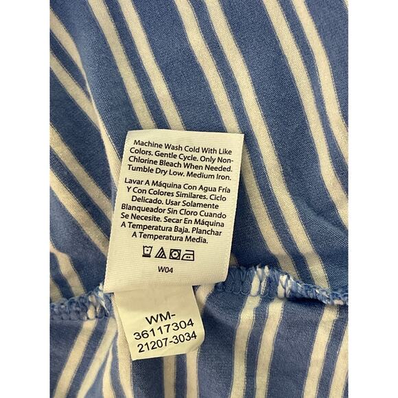 Time and Tru Sleeveless Crewneck Striped Flare Midi Dress Blue/White Size L - Picture 8 of 9